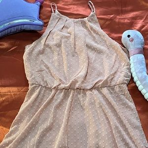 Pink tank Dress with Dotted Detail